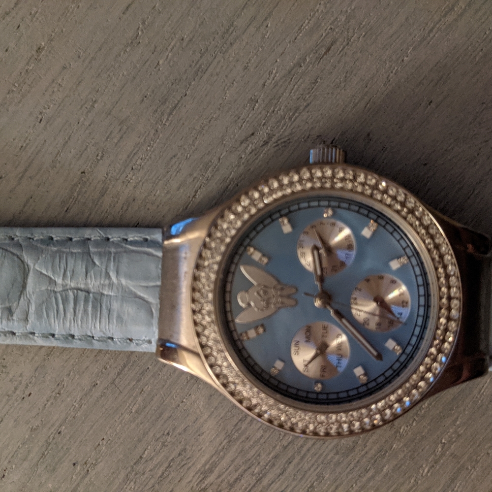 Disney Tinkerbell Blue Watch with leather band
